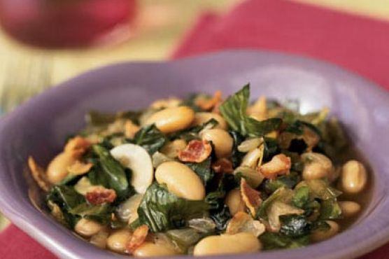 Escarole with Bacon and White Beans