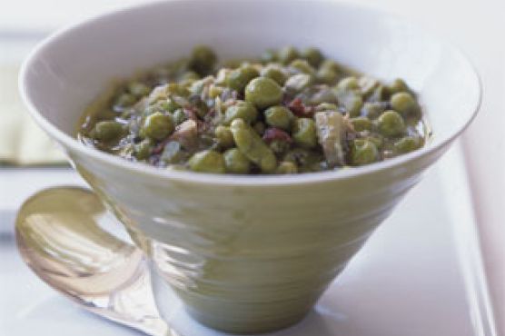 Fava Bean, Pea, and Artichoke Stew