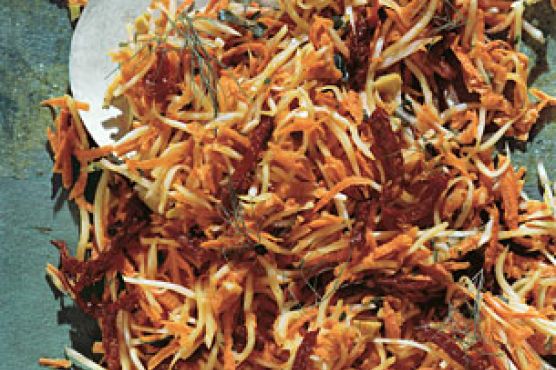 Fennel and Carrot Slaw with Olive Dressing