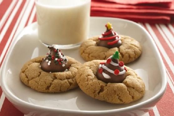 Festive Peanut Butter Blossom Cookies
