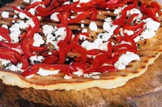 Feta and Red Bell Pepper Pizza