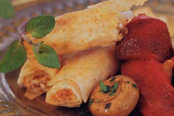 Feta and Walnut Phyllo Rolls