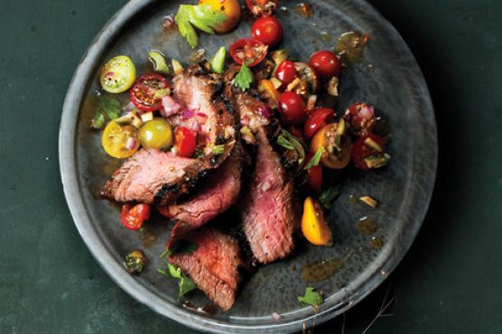 Flank Steak with Bloody Mary Tomato Salad