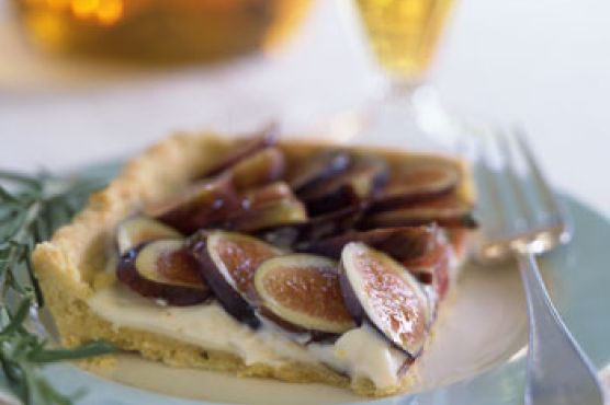 Fresh Fig Tart with Rosemary Cornmeal Crust and Lemon Mascarpone Cream