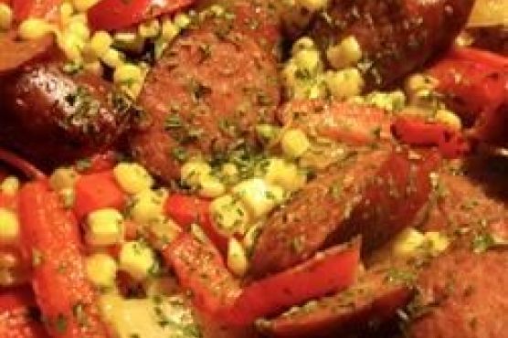 Fried Corn with Smoked Sausage