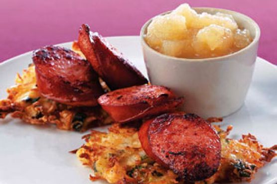 Fried Sauerkraut Cakes with Kielbasa