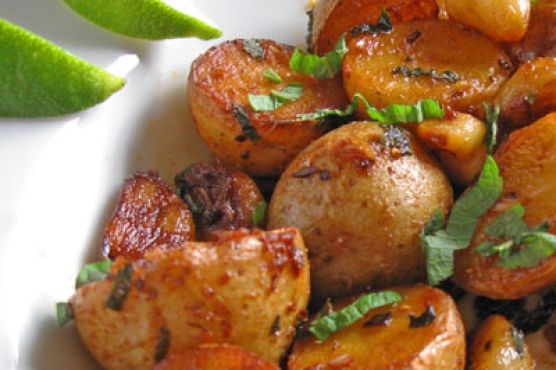 Garlic New Potatoes with Lemongrass and Mint