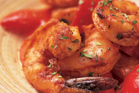 Garlic-Roasted Shrimp with Red Peppers and Smoked Paprika