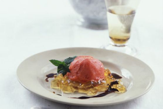 Gazpacho Sorbet with Apple Aspic