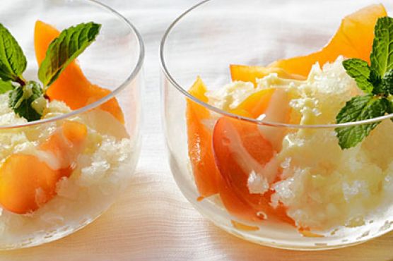 Ginger Shaved Ice with Apricots and Sweetened Condensed Milk