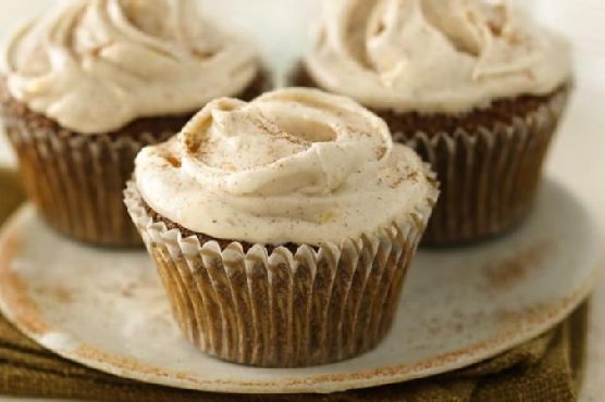 Ginger-Spice Cupcakes with Cream Cheese Frosting (White Whole Wheat Flour)