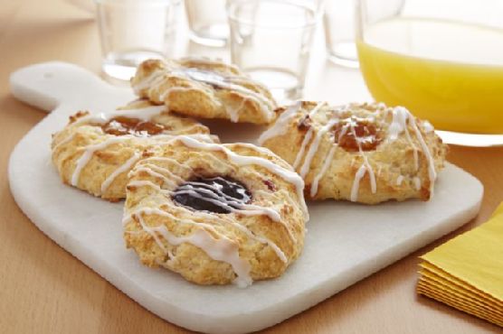 Glazed Fruit-Filled Drop Biscuits