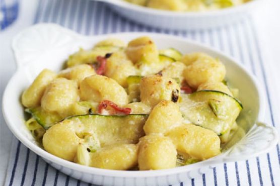 Gnocchi with courgette, mascarpone & spring onions