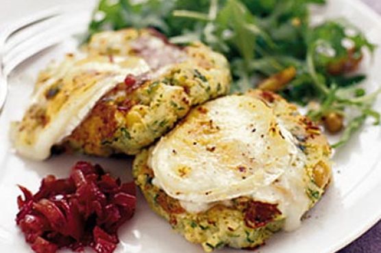 Goat's cheese, herb & lemon patties