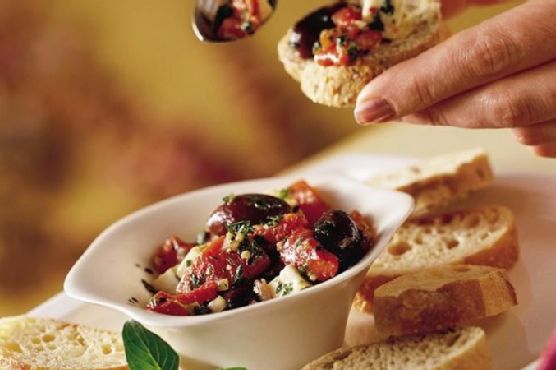 Greek Marinated Roasted Peppers, Olives and Feta