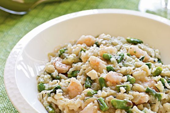 Greek Shrimp and Asparagus Risotto