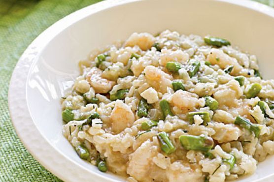 Greek Shrimp and Asparagus Risotto