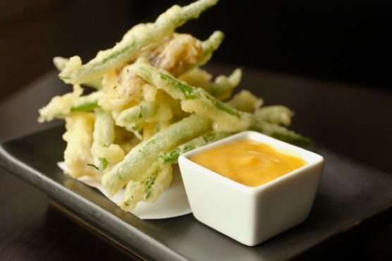 Green Bean and Shiitake Tempura with Ponzu Mayonnaise