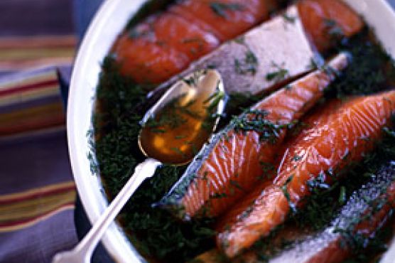 Grilled Brined Salmon and Eggplant with Fennel Cucumber Relish