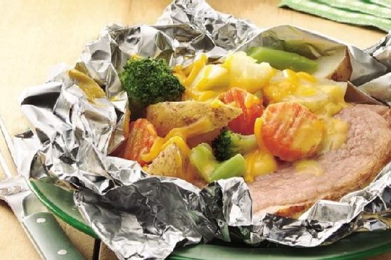 Grilled Cheesy Ham Supper Packs