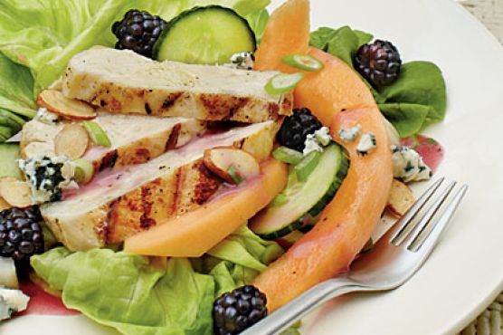 Grilled Chicken Salad with Raspberry-Tarragon Dressing