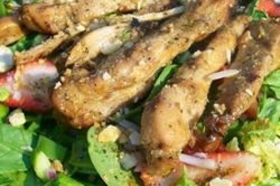 Grilled Chicken Salad with Seasonal Fruit