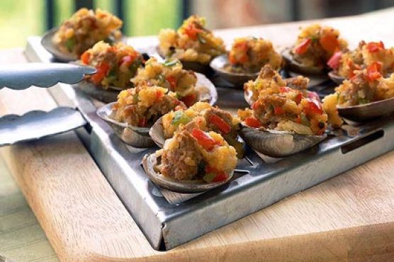 Grilled Clams with Sambuca and Italian Sausage