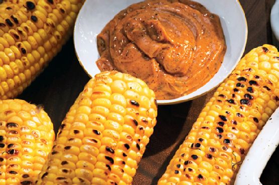 Grilled Corn with Honey-Ancho Chile Butter