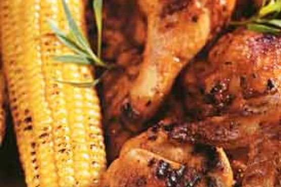 Grilled Corn with Roasted Garlic Butter