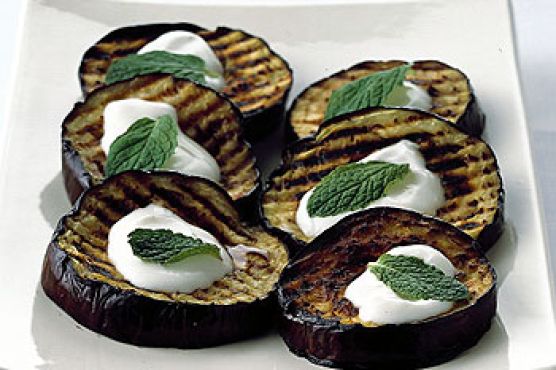Grilled Eggplant with Lebneh