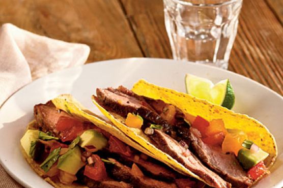 Grilled Flank Steak with Avocado and Two-Tomato Salsa
