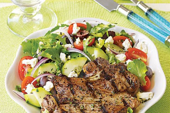 Grilled Lamb Chops with Greek Salad