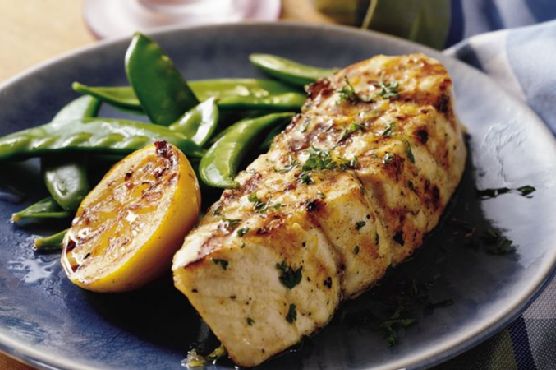 Grilled Lemon Garlic Halibut Steaks