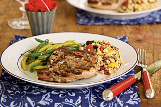 Grilled Pork Chops with Shallot Butter