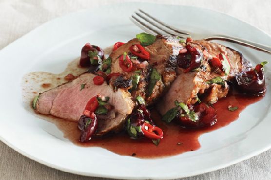 Grilled Pork Tenderloin with Cherry Salsa