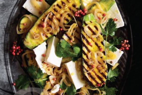 Grilled Salad with Zucchini and Feta