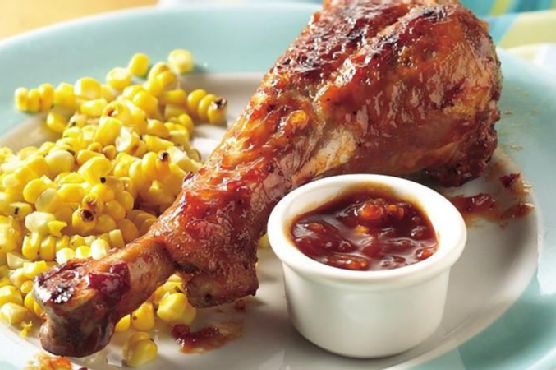 Grilled Spicy Chipotle Barbecue Turkey Drumsticks