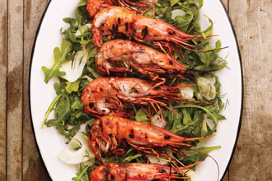 Grilled Spot Prawns