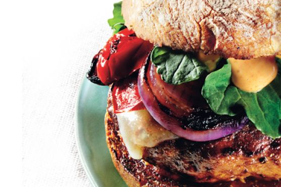 Grilled Turkey Burgers with Cheddar and Smoky Aioli