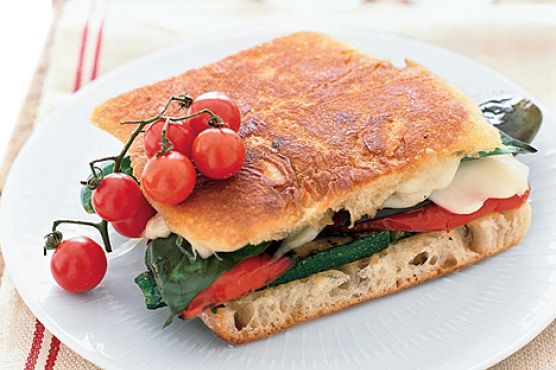 Grilled Vegetable and Mozzarella Panini