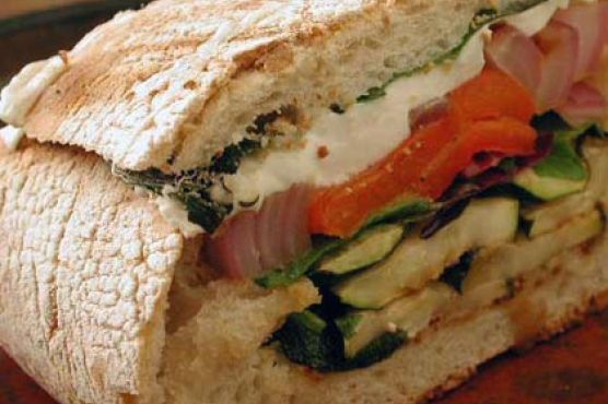Grilled Vegetable and Mozzarella Sandwiches