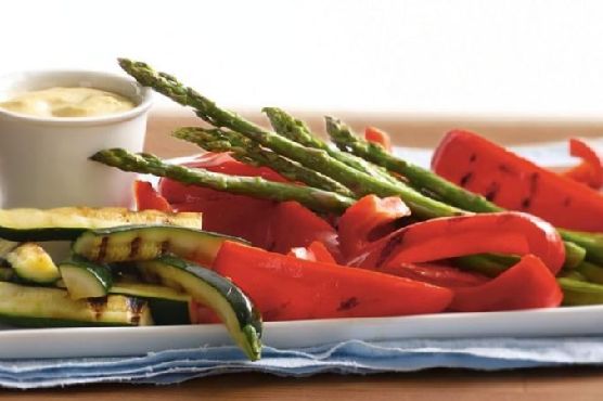 Grilled Veggie Platter with Ginger-Mustard Dip