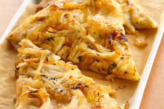 Grilled White Chicken Pizza with Caramelized Sweet Onions