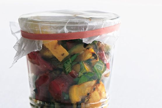 Grilled Zucchini Pepper Salad