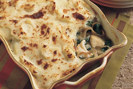 Halibut Pot Pie with Mashed Potato Crust