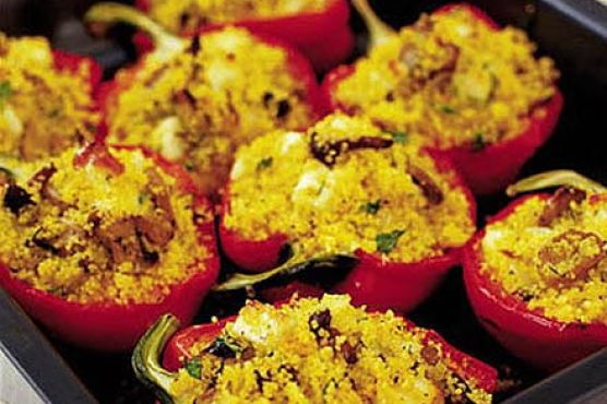 Halloumi stuffed peppers