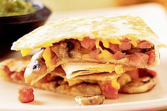 Ham and Mushroom Quesadillas