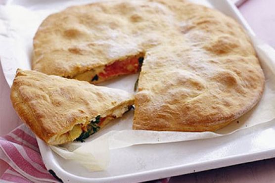 Ham, spinach & artichoke pizza pie