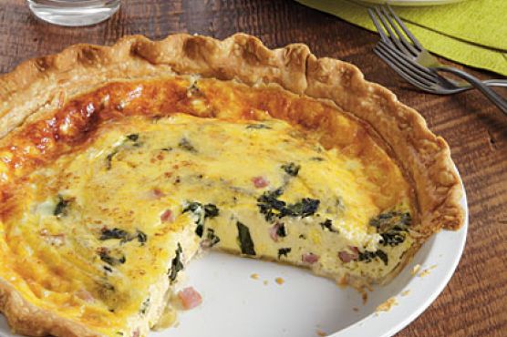 Ham, Swiss and Spinach Quiche