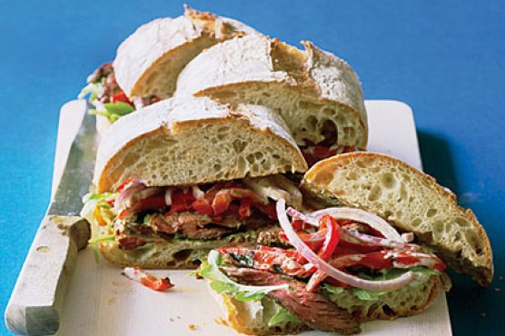 Hanger Steak Sandwiches with Chile-Lime Mayo